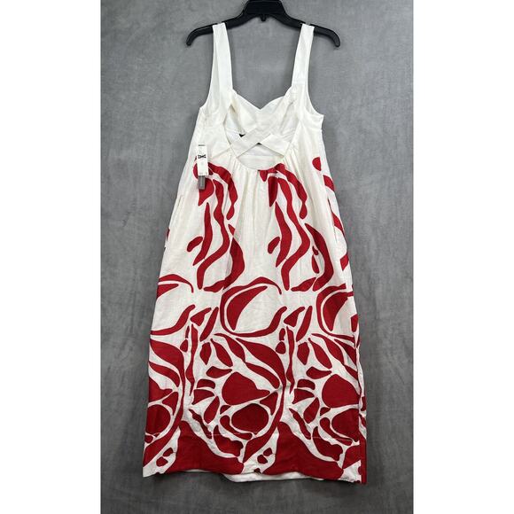 Anthropologie Front Cutout Maxi Dress Size XSmall White Red Sleeveless - Picture 7 of 12